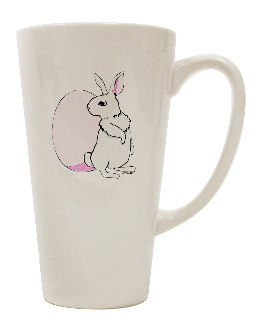 Elegant Easter Bunny and Egg Design 16 Ounce Conical Latte Coffee Mug - Expertly Crafted by TooLoud-Conical Latte Mug-TooLoud-White-Davson Sales