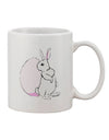 Elegant Easter Bunny and Egg Design Adorned 11 oz Coffee Mug - TooLoud
