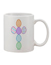 Elegant Easter Egg Cross Faux Applique Printed 11 oz Coffee Mug - TooLoud-11 OZ Coffee Mug-TooLoud-White-Davson Sales