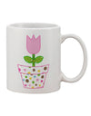 Elegant Easter Tulip Design - Exquisite Pink Printed 11 oz Coffee Mug by TooLoud-11 OZ Coffee Mug-TooLoud-White-Davson Sales