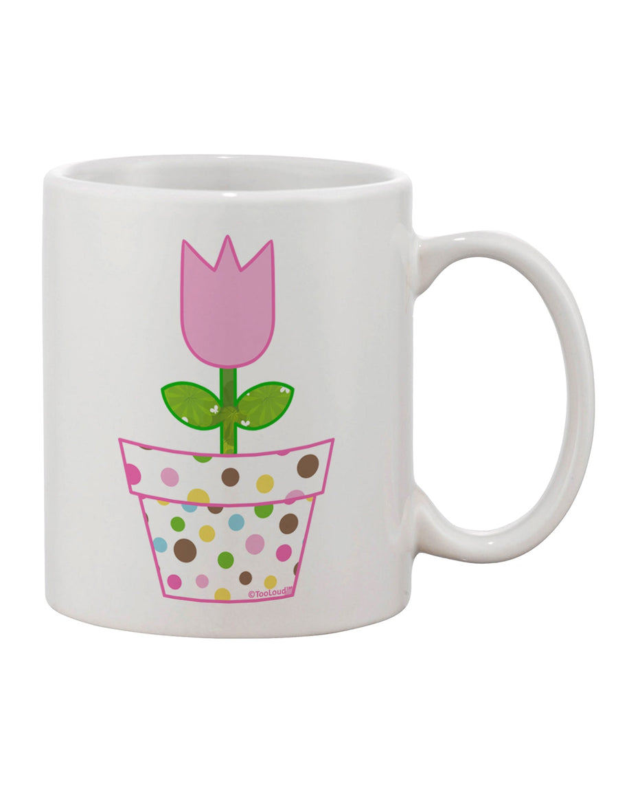 Elegant Easter Tulip Design - Exquisite Pink Printed 11 oz Coffee Mug by TooLoud-11 OZ Coffee Mug-TooLoud-White-Davson Sales