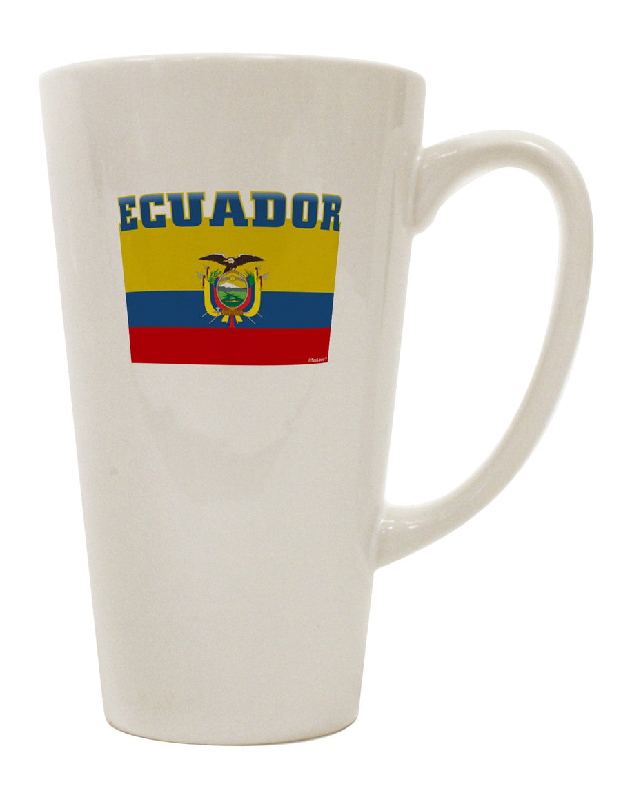 Elegant Ecuadorian Flag Conical Latte Coffee Mug - TooLoud-Conical Latte Mug-TooLoud-White-Davson Sales