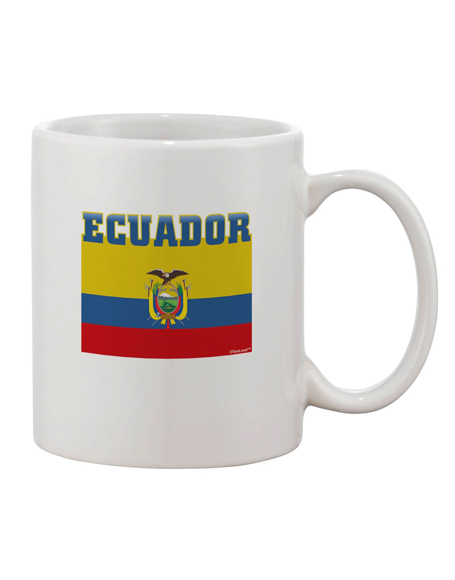 Elegant Ecuadorian Flag Printed 11 oz Coffee Mug - TooLoud-11 OZ Coffee Mug-TooLoud-White-Davson Sales