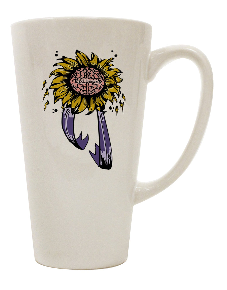 Elegant Epilepsy Awareness 16 Ounce Conical Latte Coffee Mug - TooLoud-Conical Latte Mug-TooLoud-Davson Sales