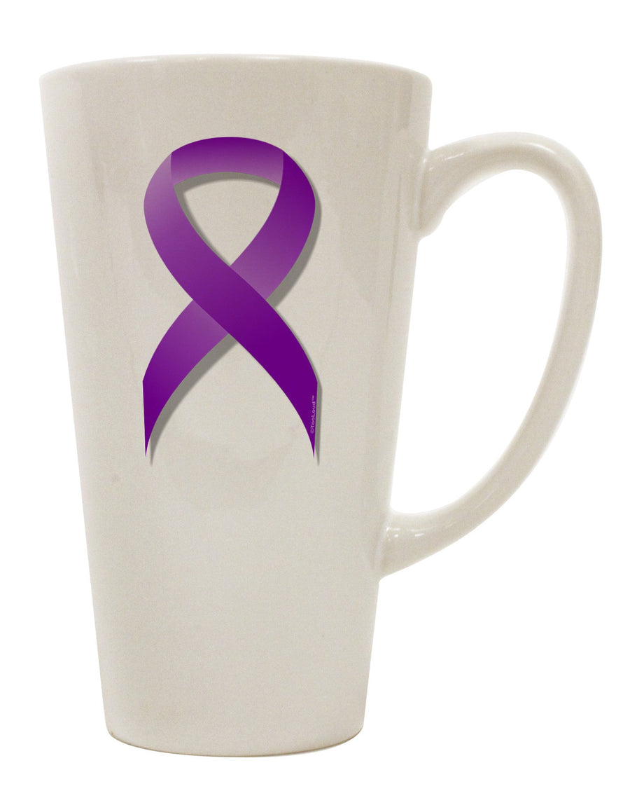 Elegant Epilepsy Awareness Ribbon - Purple 16 Ounce Conical Latte Coffee Mug - TooLoud-Conical Latte Mug-TooLoud-White-Davson Sales