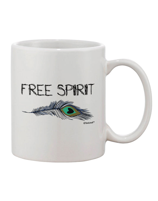 Elegant Feather Pattern - Free Spirit Printed 11 oz Coffee Mug by TooLoud-11 OZ Coffee Mug-TooLoud-White-Davson Sales