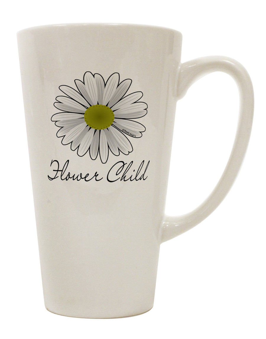 Elegant Floral Charm - Blossom Enthusiast 16 Ounce Conical Latte Coffee Mug - TooLoud-Conical Latte Mug-TooLoud-Davson Sales