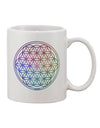 Elegant Flower of Life Circle Design on an 11 oz Coffee Mug - TooLoud-11 OZ Coffee Mug-TooLoud-White-Davson Sales