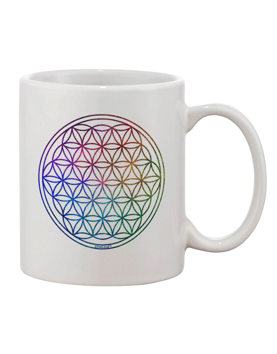 Elegant Flower of Life Circle Design on an 11 oz Coffee Mug - TooLoud-11 OZ Coffee Mug-TooLoud-White-Davson Sales