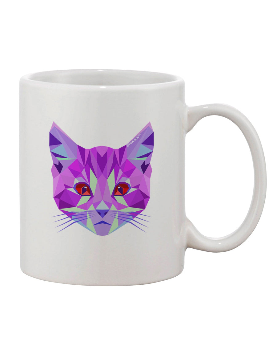 Elegant Geometric Kitty Purple Printed 11 oz Coffee Mug - TooLoud-11 OZ Coffee Mug-TooLoud-White-Davson Sales