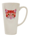 Elegant Geometric Kitty Red Conical Latte Coffee Mug - Perfect for Coffee Enthusiasts TooLoud-Conical Latte Mug-TooLoud-White-Davson Sales