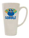 Elegant Gobble Turkey Blue 16 Ounce Conical Latte Coffee Mug - TooLoud-Conical Latte Mug-TooLoud-White-Davson Sales