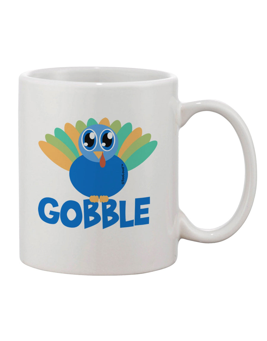 Elegant Gobble Turkey Blue Printed 11 oz Coffee Mug - TooLoud-11 OZ Coffee Mug-TooLoud-White-Davson Sales