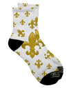 Elegant Gold Fleur De Lis Adult Short Socks with All Over Print - Presented by TooLoud-Socks-TooLoud-White-Ladies-4-6-Davson Sales