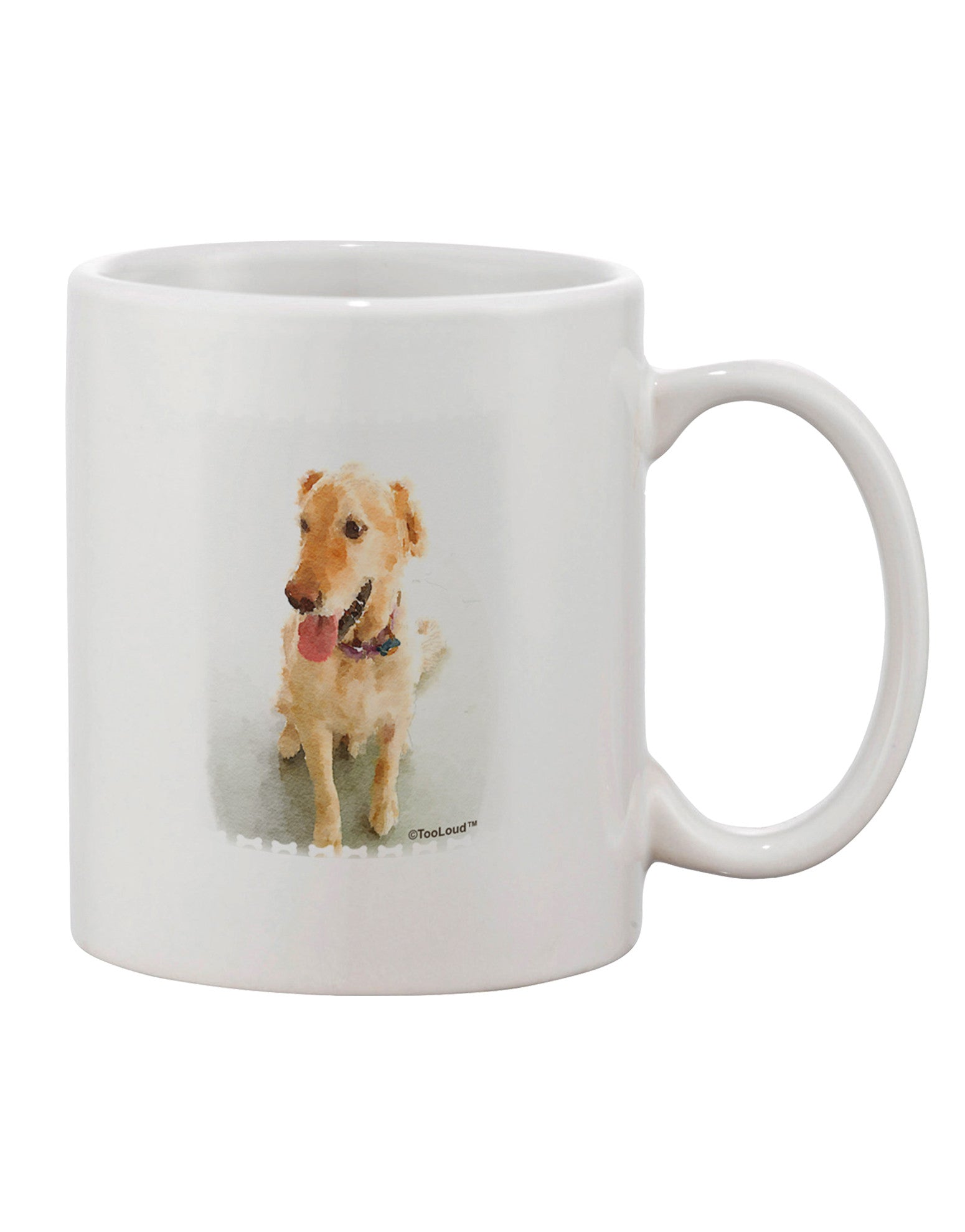 Elegant Golden Retriever Watercolor Printed 11 oz Coffee Mug - Perfect for Savoring Your Favorite Beverages TooLoud-11 OZ Coffee Mug-TooLoud-White-Davson Sales