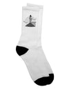 Elegant Grayscale Adult Crew Socks featuring the Moonlit Wizard Tower - TooLoud-Socks-TooLoud-White-Ladies-4-6-Davson Sales