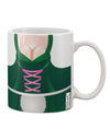 Elegant Green Printed 11 oz Coffee Mug with Sexy Dirndl Costume Design - Crafted by a Drinkware Expert-11 OZ Coffee Mug-TooLoud-White-Davson Sales