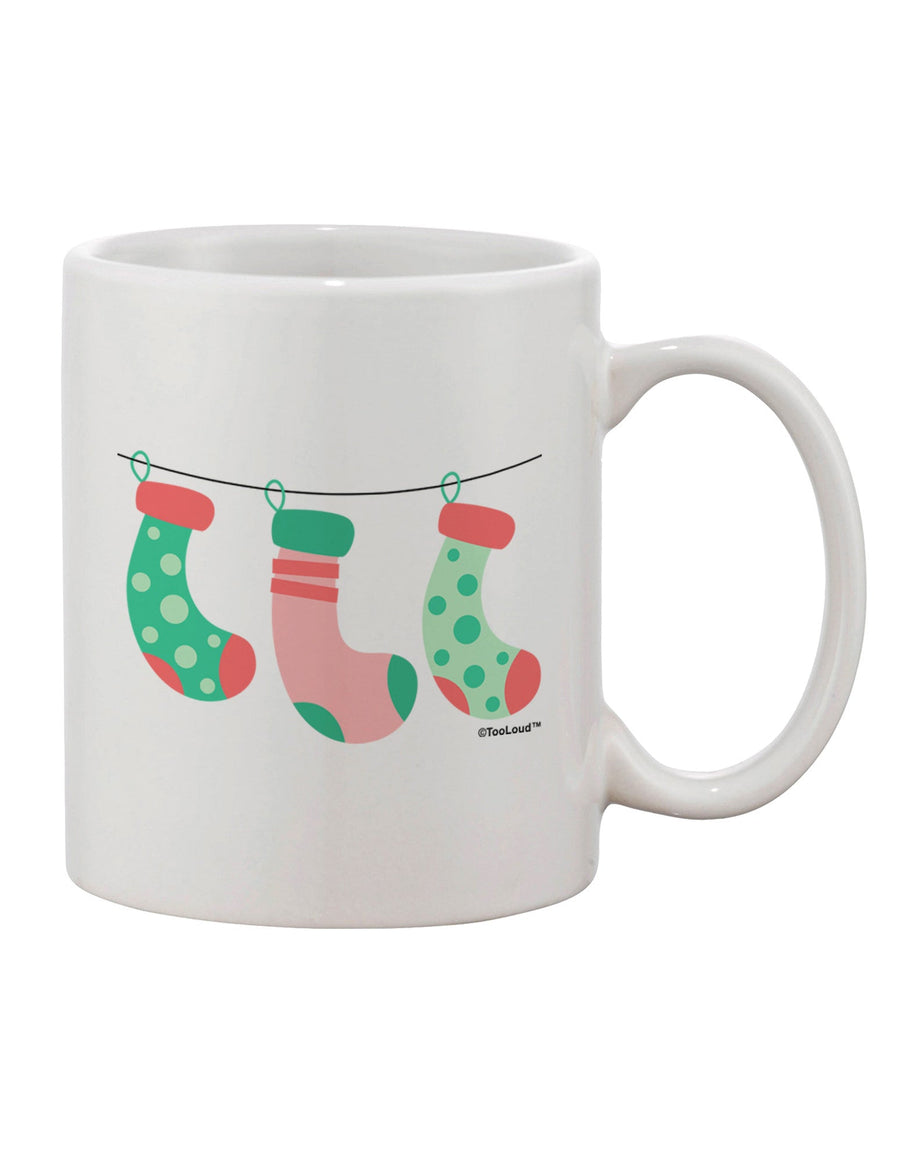 Elegant Hanging Christmas Stockings Printed 11 oz Coffee Mug - Expertly Crafted by TooLoud-11 OZ Coffee Mug-TooLoud-White-Davson Sales