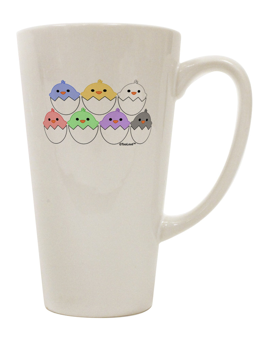 Elegant Hatching Chicks Ensemble 16 Ounce Conical Latte Coffee Mug - TooLoud-Conical Latte Mug-TooLoud-White-Davson Sales