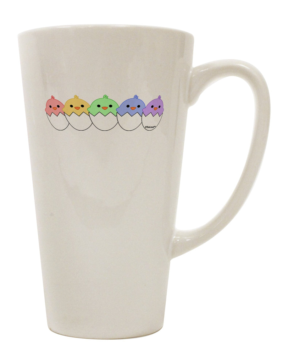 Elegant Hatching Chicks Ensemble #2 16 Ounce Conical Latte Coffee Mug - TooLoud-Conical Latte Mug-TooLoud-White-Davson Sales