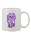 Elegant Jellyfish Patterned 11 oz Coffee Mug - Expertly Crafted by TooLoud-11 OZ Coffee Mug-TooLoud-White-Davson Sales