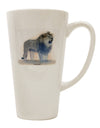 Elegant Lion Watercolor B 16 Ounce Conical Latte Coffee Mug - Perfect for Coffee Connoisseurs TooLoud-Conical Latte Mug-TooLoud-White-Davson Sales