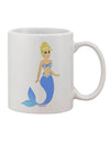 Elegant Mermaid Design - Exquisite Blue Printed 11 oz Coffee Mug - TooLoud-11 OZ Coffee Mug-TooLoud-White-Davson Sales