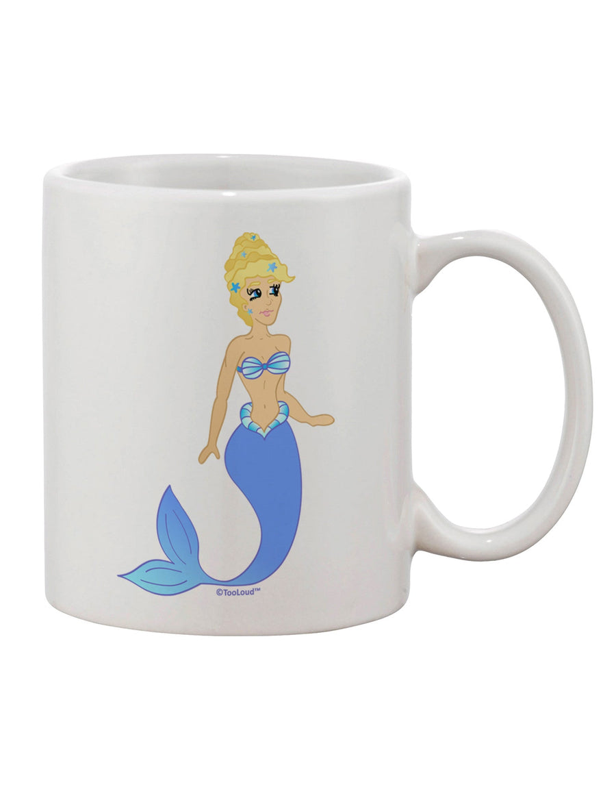 Elegant Mermaid Design - Exquisite Blue Printed 11 oz Coffee Mug - TooLoud-11 OZ Coffee Mug-TooLoud-White-Davson Sales