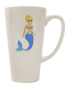 Elegant Mermaid-Inspired Blue Conical Latte Coffee Mug - Perfect for Coffee Enthusiasts - TooLoud-Conical Latte Mug-TooLoud-White-Davson Sales