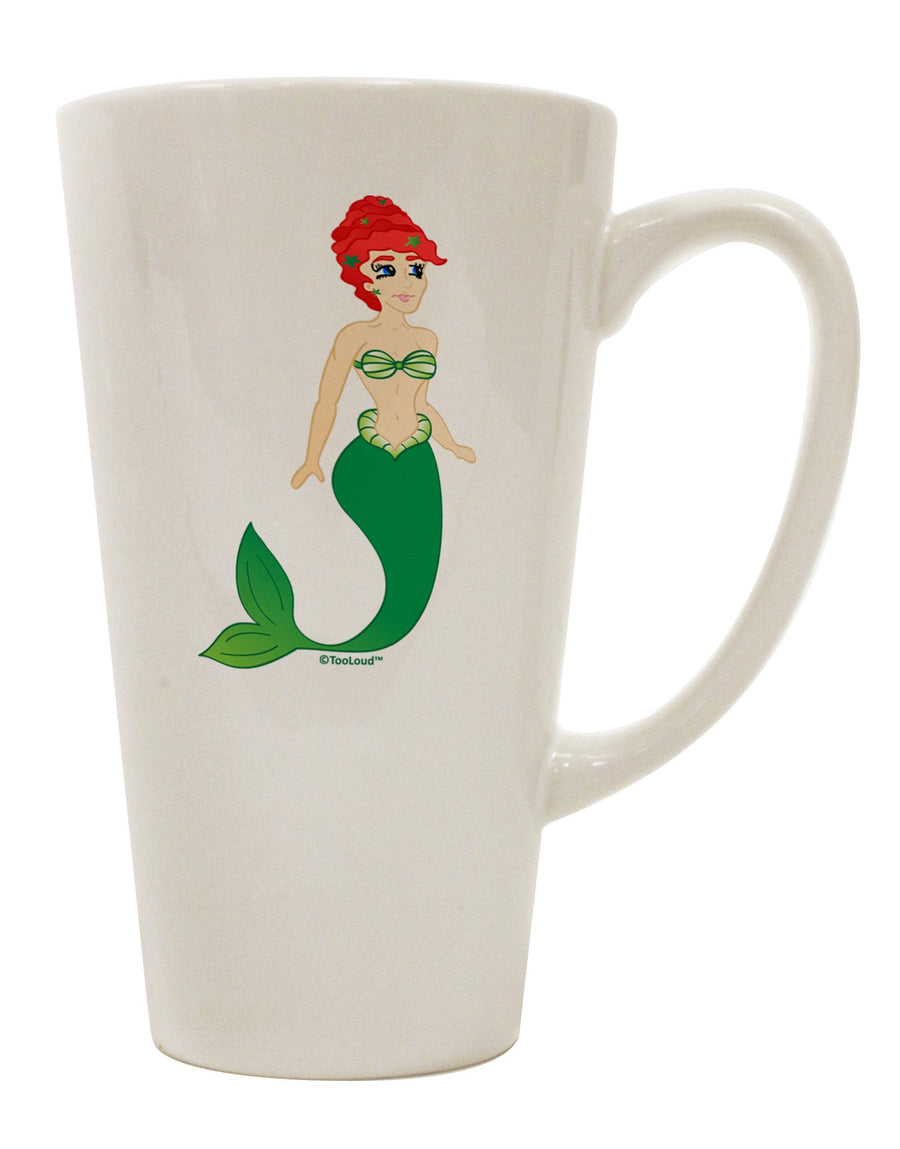 Elegant Mermaid-Inspired Green Conical Latte Coffee Mug - Perfect for Sipping in Style! - TooLoud-Conical Latte Mug-TooLoud-White-Davson Sales