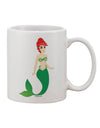 Elegant Mermaid-Inspired Green Printed 11 oz Coffee Mug - Perfect for Sipping in Style TooLoud-11 OZ Coffee Mug-TooLoud-White-Davson Sales