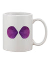 Elegant Mermaid Shell Bra Purple Printed 11 oz Coffee Mug - Expertly Crafted Drinkware by TooLoud-11 OZ Coffee Mug-TooLoud-White-Davson Sales