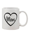 Elegant Mom Heart Design 11 oz Coffee Mug - Expertly Crafted by TooLoud-11 OZ Coffee Mug-TooLoud-White-Davson Sales