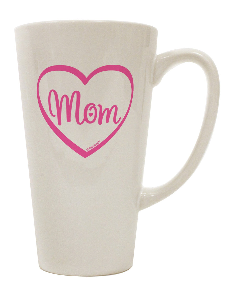 Elegant Mom Heart Design - Delicate Pink 16 Ounce Conical Latte Coffee Mug by TooLoud-Conical Latte Mug-TooLoud-White-Davson Sales