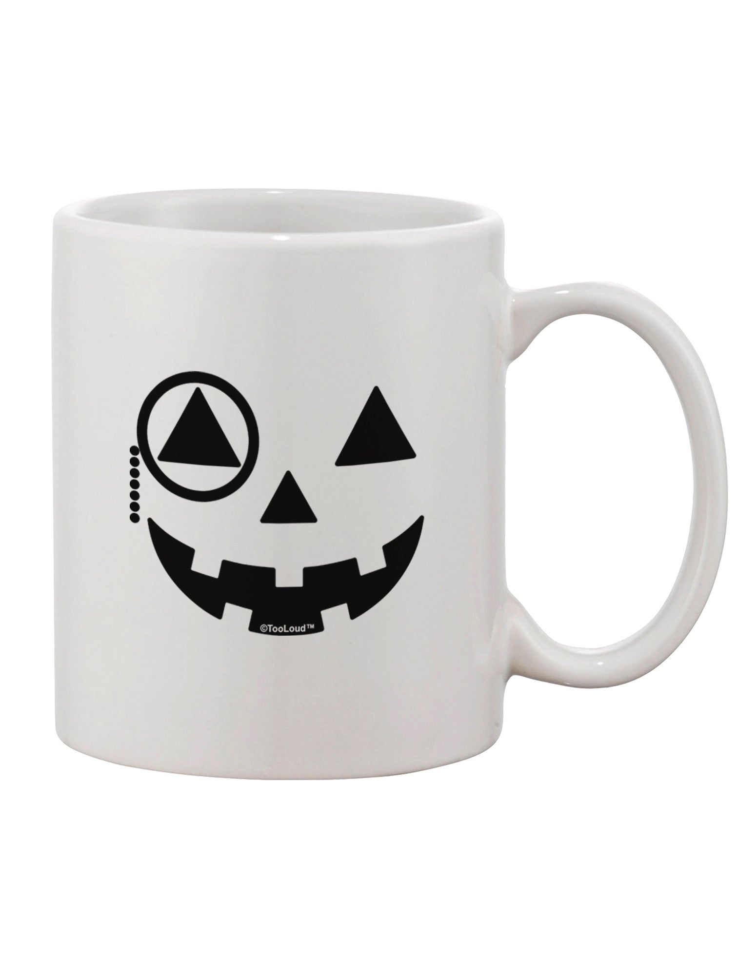 Elegant Monocle Jack-o-Lantern Black and White Printed 11 oz Coffee Mug - TooLoud-11 OZ Coffee Mug-TooLoud-White-Davson Sales