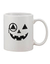 Elegant Monocle Jack-o-Lantern Distressed Printed 11 oz Coffee Mug - Perfect for Discerning Drinkware Enthusiasts TooLoud-11 OZ Coffee Mug-TooLoud-White-Davson Sales