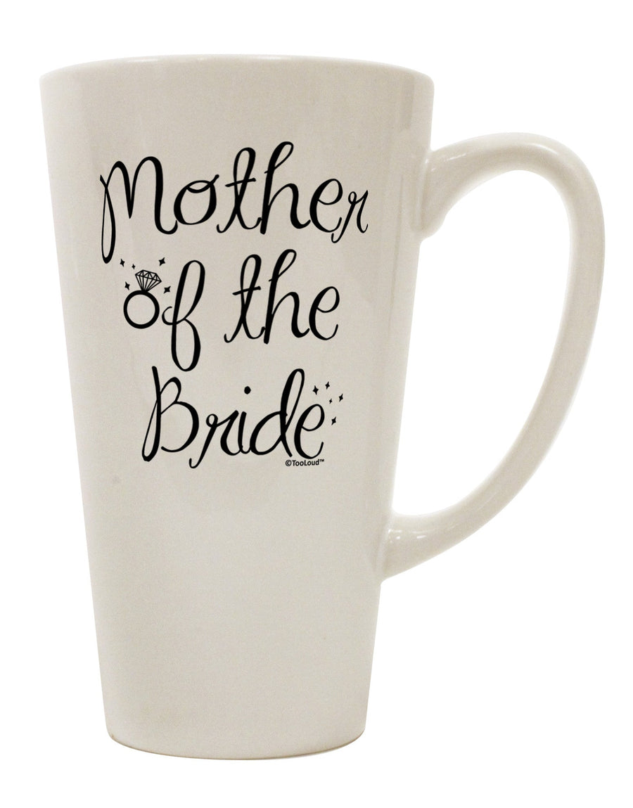 Elegant Mother of the Bride Diamond 16 Ounce Conical Latte Coffee Mug - TooLoud-Conical Latte Mug-TooLoud-White-Davson Sales