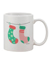 Elegant Mr and Mr Christmas Couple Stockings Printed 11 oz Coffee Mug - Expertly Crafted by TooLoud-11 OZ Coffee Mug-TooLoud-White-Davson Sales