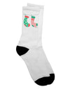 Elegant Mrs and Mrs Christmas Couple Stockings Adult Crew Socks - by TooLoud-Socks-TooLoud-White-Ladies-4-6-Davson Sales