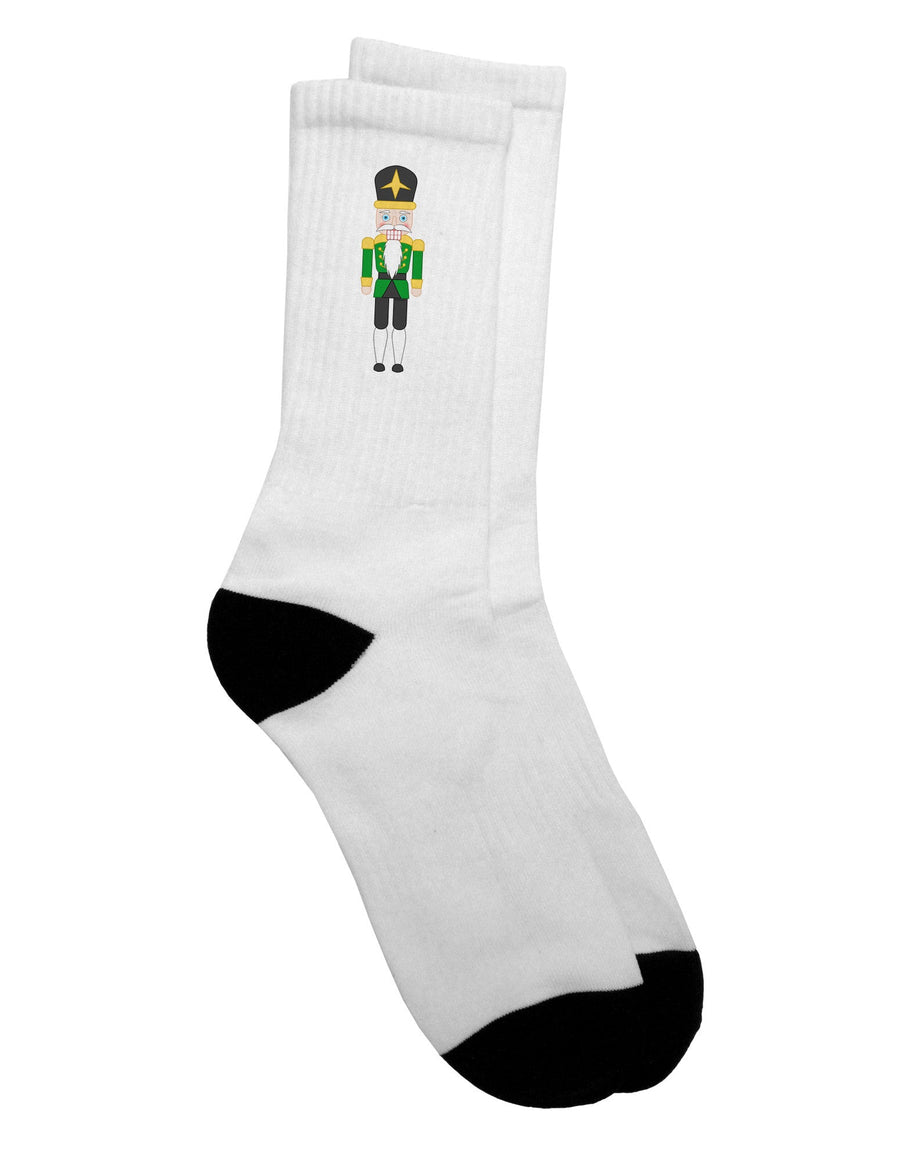 Elegant Nutcracker Design in Green, Gold, and Black - Adult Crew Socks - TooLoud-Socks-TooLoud-White-Ladies-4-6-Davson Sales