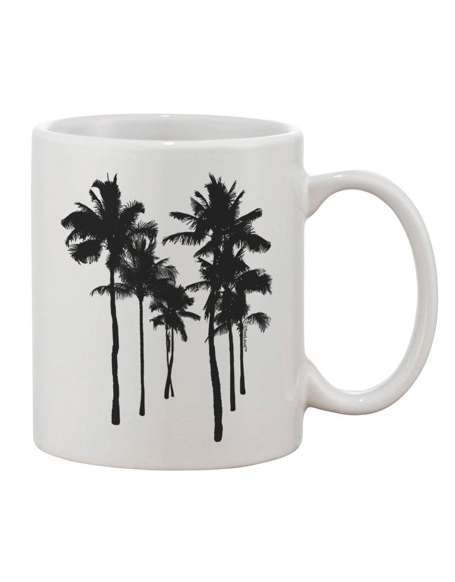 Elegant Palm Rows Silhouette Printed 11 oz Coffee Mug - Perfect for Sipping in Style TooLoud-11 OZ Coffee Mug-TooLoud-White-Davson Sales