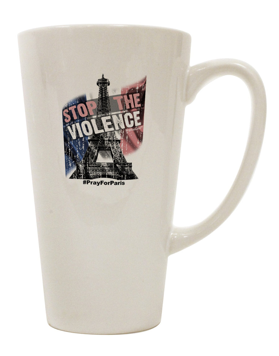 Elegant Parisian Stop The Violence 16 Ounce Conical Latte Coffee Mug - TooLoud-Conical Latte Mug-TooLoud-White-Davson Sales