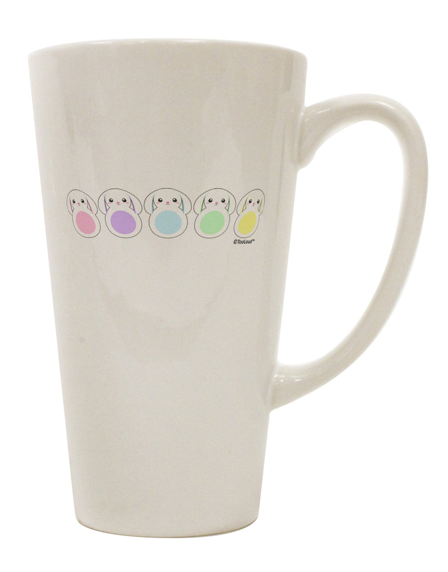 Elegant Pastel Bunnies 16 Ounce Conical Latte Coffee Mug - Expertly Crafted by TooLoud-Conical Latte Mug-TooLoud-White-Davson Sales