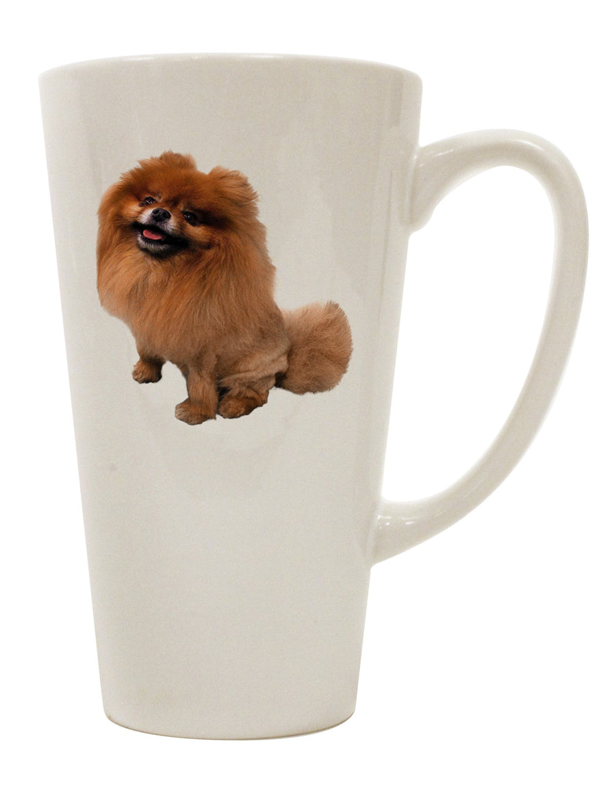 Elegant Pomeranian-Inspired 16 Ounce Conical Latte Coffee Mug - TooLoud-Conical Latte Mug-TooLoud-White-Davson Sales