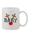 Elegant Reindeer-themed Matching Family Christmas Design - Baby Printed 11 oz Coffee Mug by TooLoud-11 OZ Coffee Mug-TooLoud-White-Davson Sales