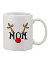 Elegant Reindeer-themed Matching Family Christmas Design - Mom Printed 11 oz Coffee Mug - TooLoud-11 OZ Coffee Mug-TooLoud-White-Davson Sales