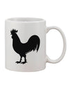 Elegant Rooster Silhouette Printed 11 oz Coffee Mug - TooLoud-11 OZ Coffee Mug-TooLoud-White-Davson Sales