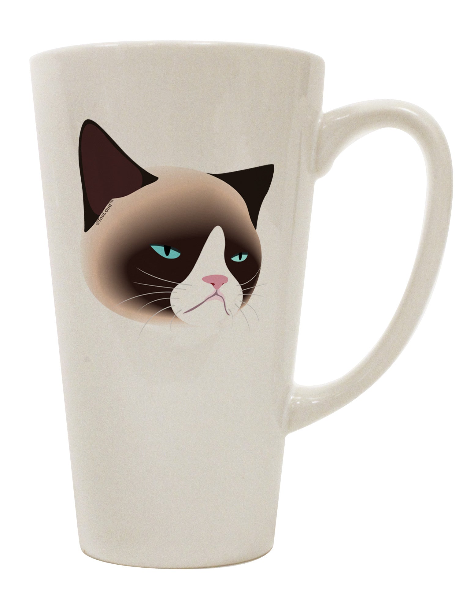 Elegant Siamese Cat Conical Latte Coffee Mug - Perfect for Savoring Your Favorite Beverages TooLoud-Conical Latte Mug-TooLoud-White-Davson Sales