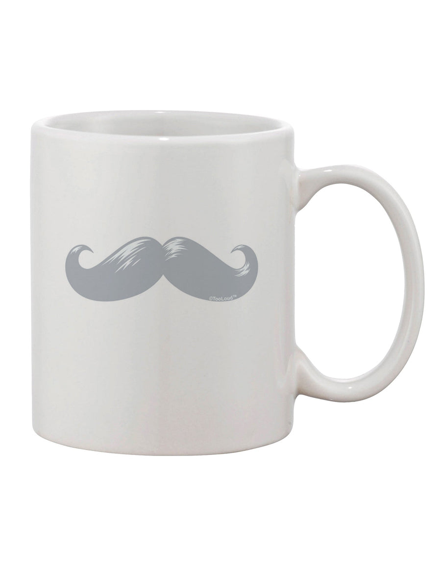 Elegant Silver and White Mustache Design 11 oz Coffee Mug - TooLoud-11 OZ Coffee Mug-TooLoud-White-Davson Sales