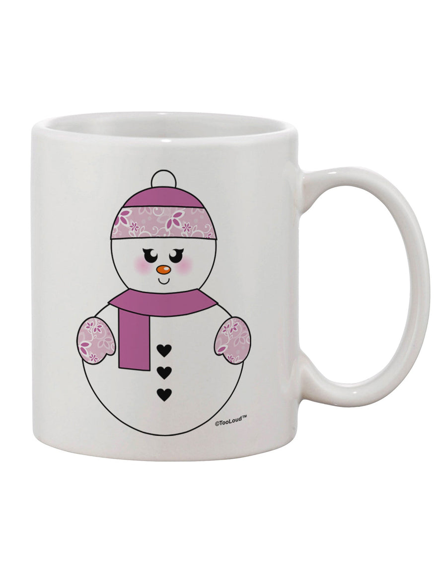 Elegant Snowman - Festive Christmas Printed 11 oz Coffee Mug by TooLoud-11 OZ Coffee Mug-TooLoud-White-Davson Sales